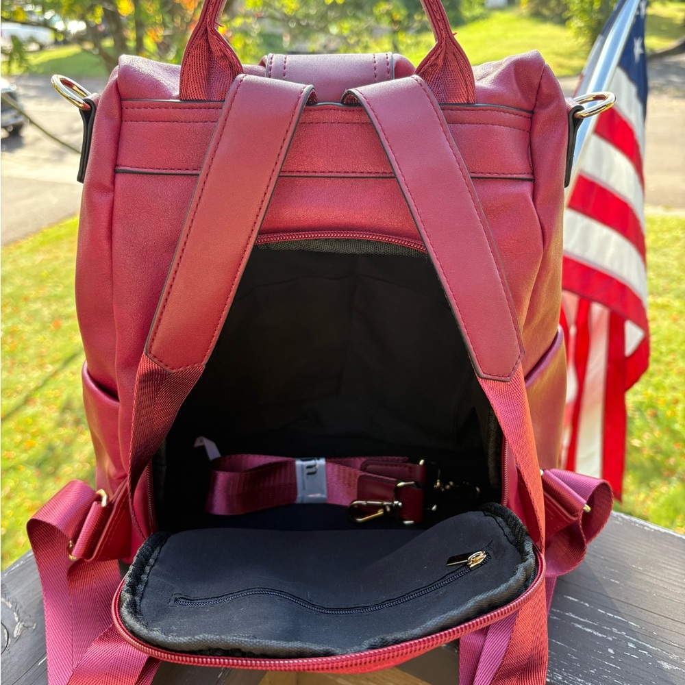 JM Collection Cherry Red Backpack - Picture 5 of 7